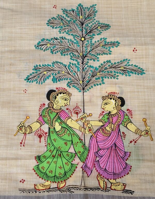 "GOPIYAN RAAS" Hand Painted Dupatta - Image 4