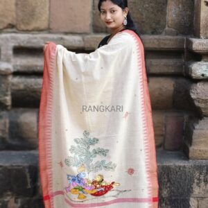 "KRISHNA RASLEELA" Hand Painted Dupatta