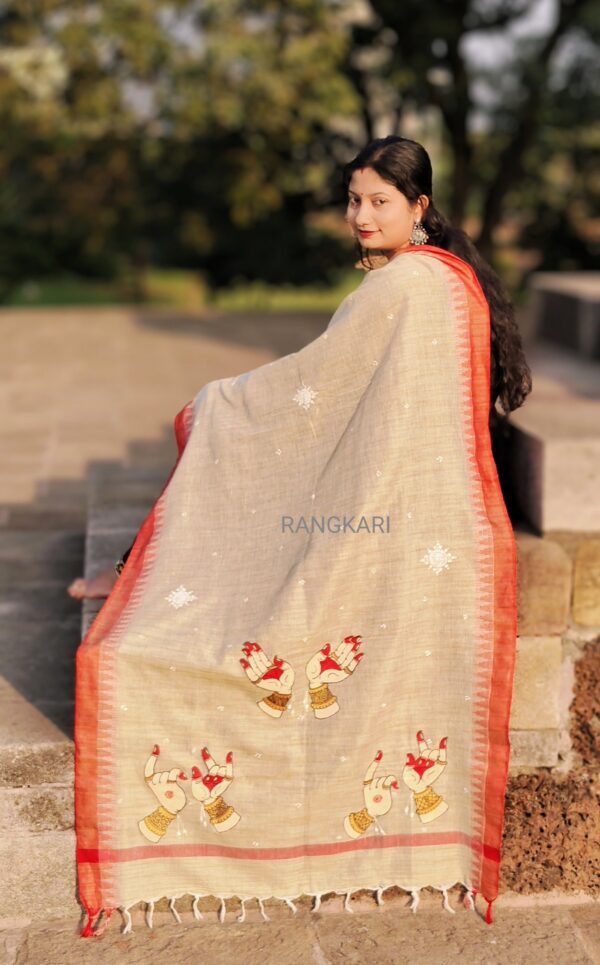 "NRITYA MUDRA" Hand Painted  Dupatta
