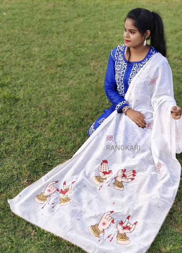 "ODISSI HASTA" Hand Painted Dupatta - Image 2