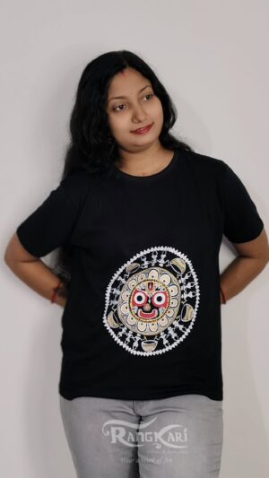 hand painted saura jagannath face t-shirt