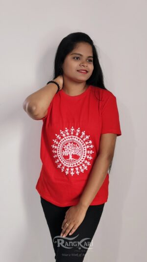 hand painted saura tree theme t-shirt