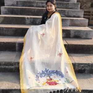 hand painted pattachitra radha dupatta