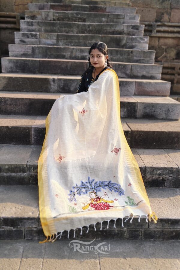 hand painted pattachitra radha dupatta