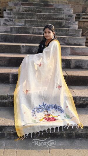 hand painted pattachitra radha dupatta