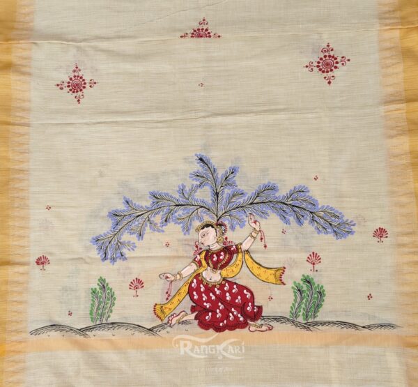 hand painted pattachitra radha dupatta