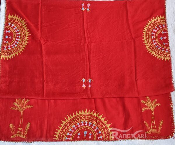 hand painted saura painting dupatta