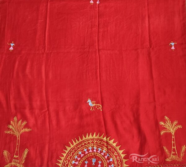 hand painted saura painting dupatta