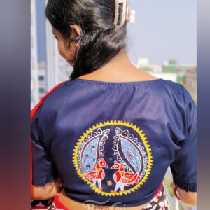 hand painted Peacock Chandua Design blouse