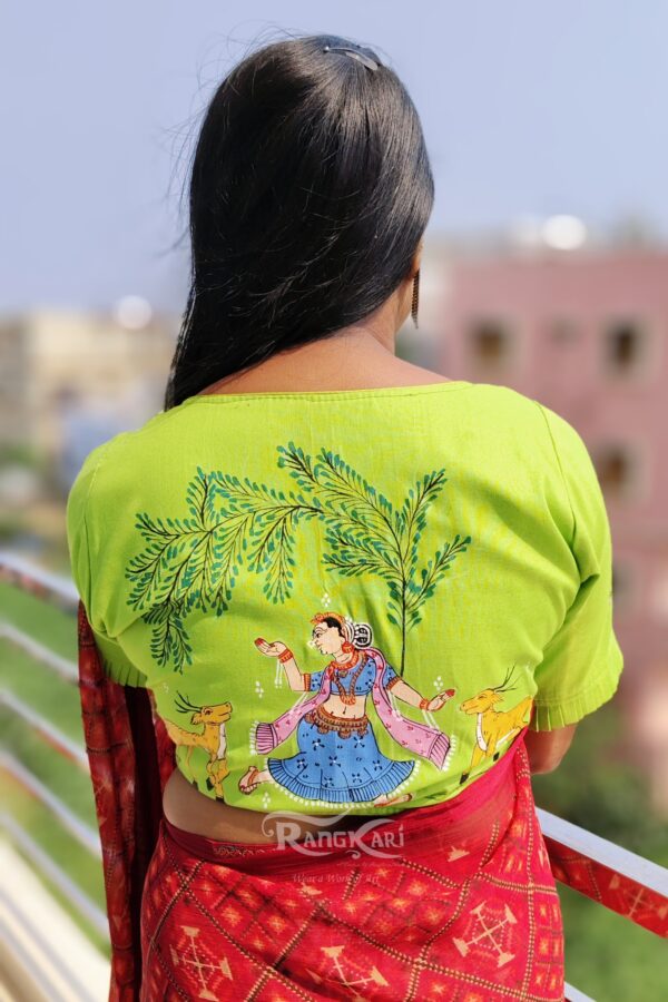 hand painted pattachitra radha theme blouse