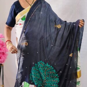 "GAJA VRIKSHA" Hand Painted Dupatta