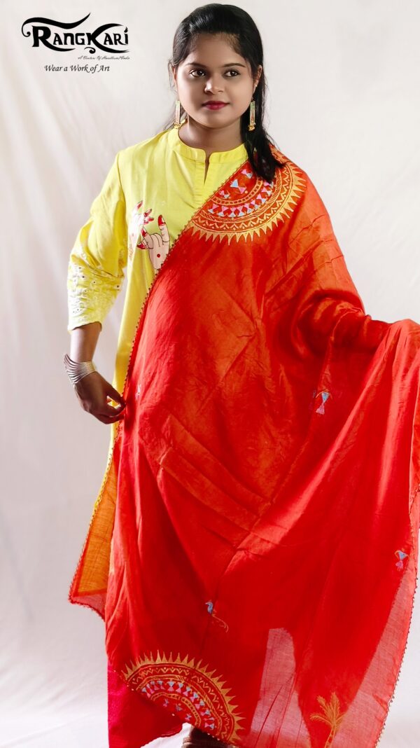 "SAURA SINDOORI" Hand Painted Dupatta