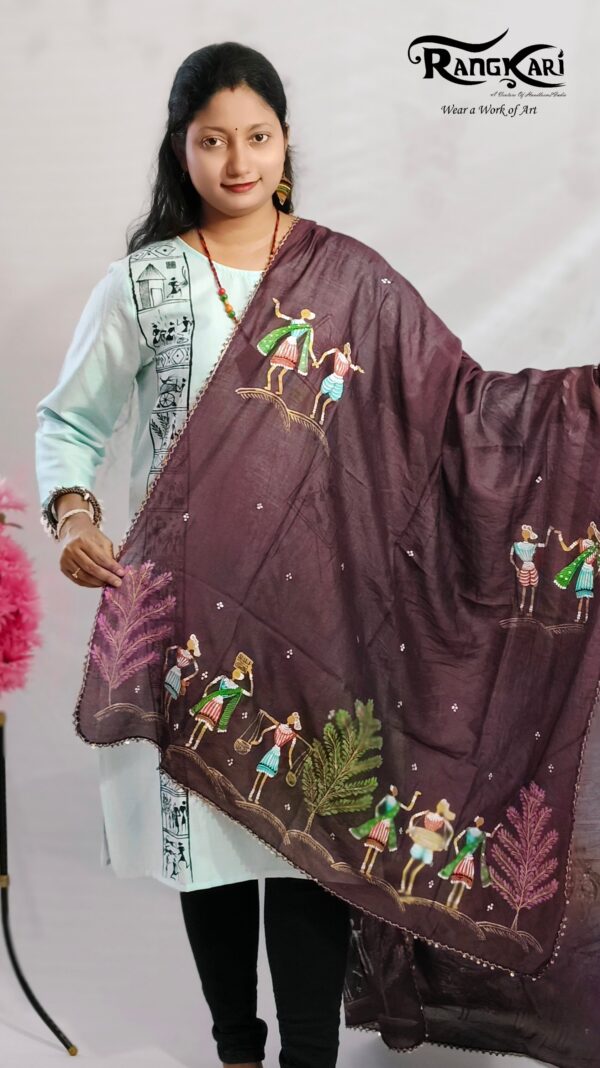 "SAURA BASANTI" Hand Painted Dupatta