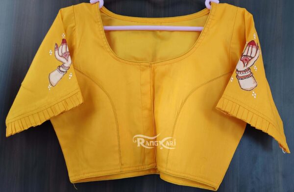 Hand Painted pattachitra mudra design blouses