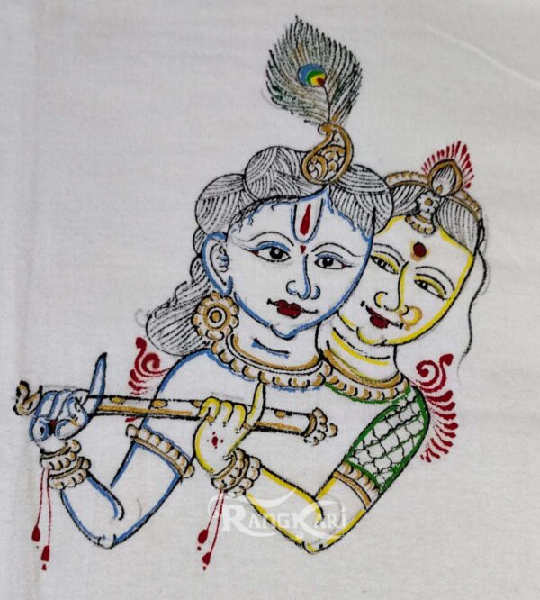 Hand Painted Pattachitra Radha Krishna Theme