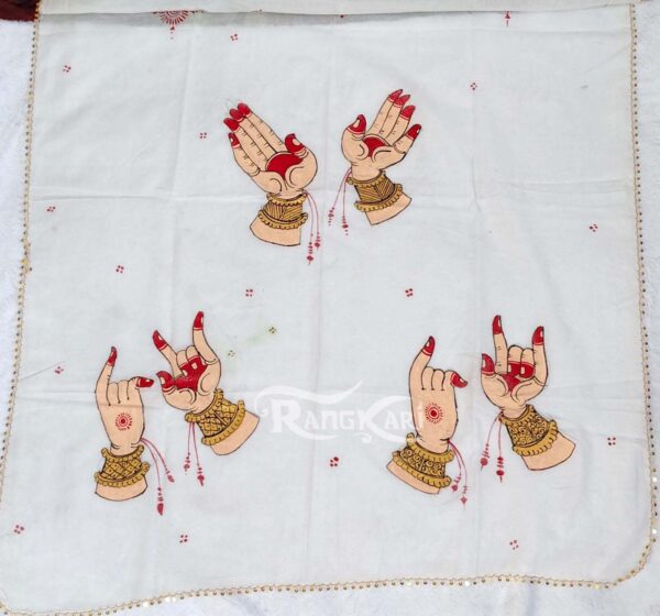 Hand Painted Odissi Mudra Dupatta