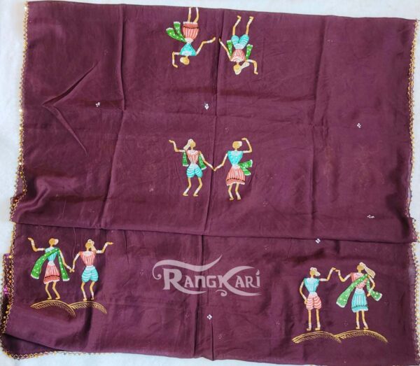 Hand Painted Saura Theme Dupatta
