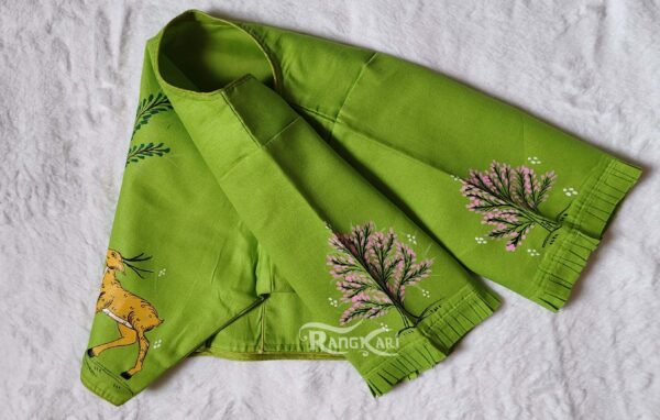 hand painted pattachitra Radha theme blouse
