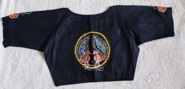 hand painted Peacock Chandua design blouse