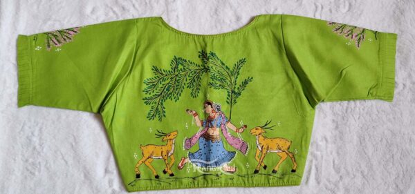 hand painted pattachitra Radha theme blouse