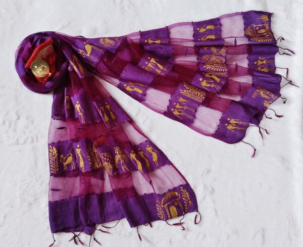 Rangkari hand painted dupatta