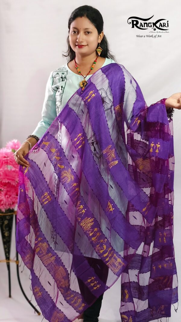 "SAURA SYMPHONY" Hand Painted Dupatta
