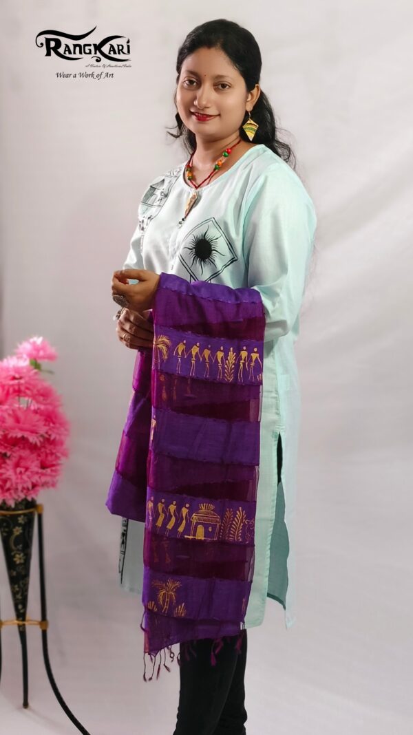 "SAURA SYMPHONY" Hand Painted Dupatta - Image 2