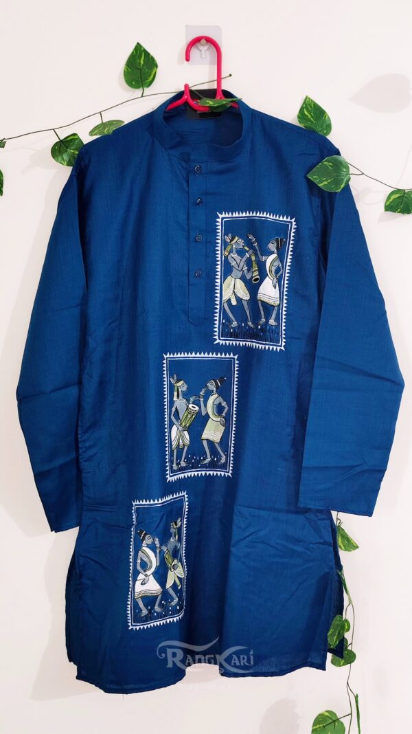 "NEEL TRIKOSH" Hand Painted Men Kurta - Image 2