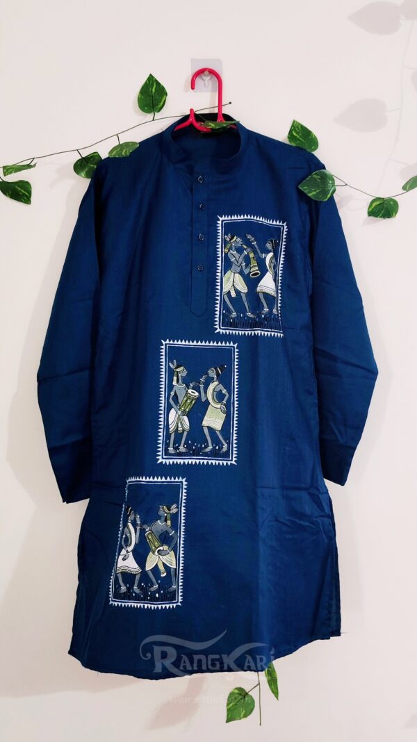 "NEEL TRIKOSH" Hand Painted Men Kurta - Image 3