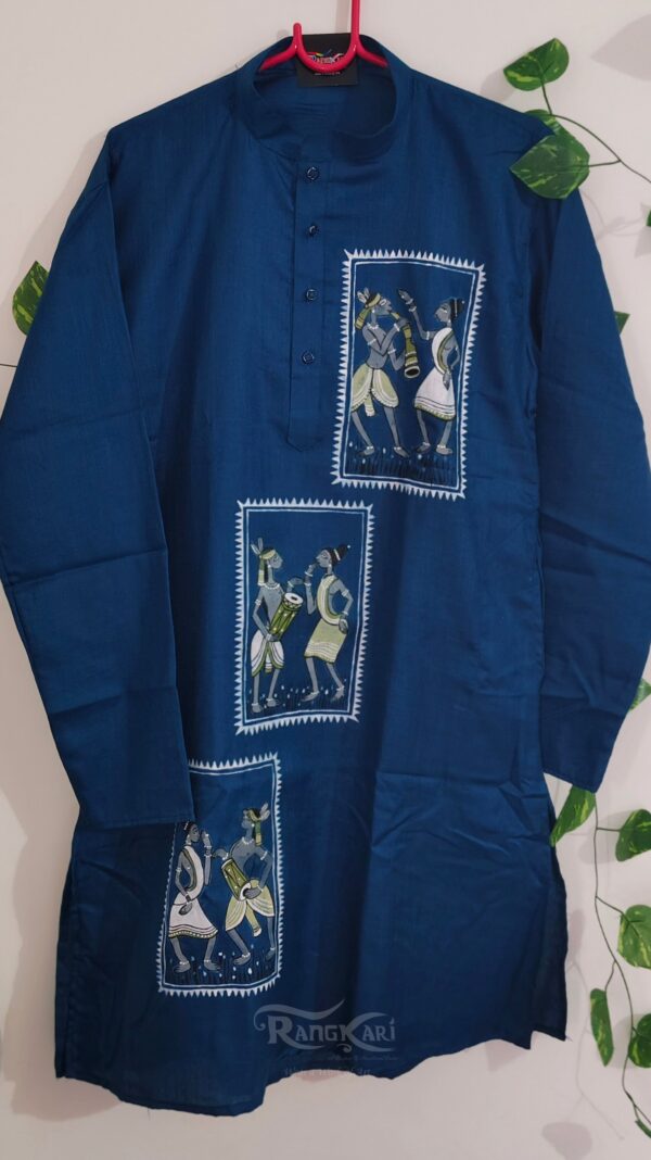 "NEEL TRIKOSH" Hand Painted Men Kurta - Image 5