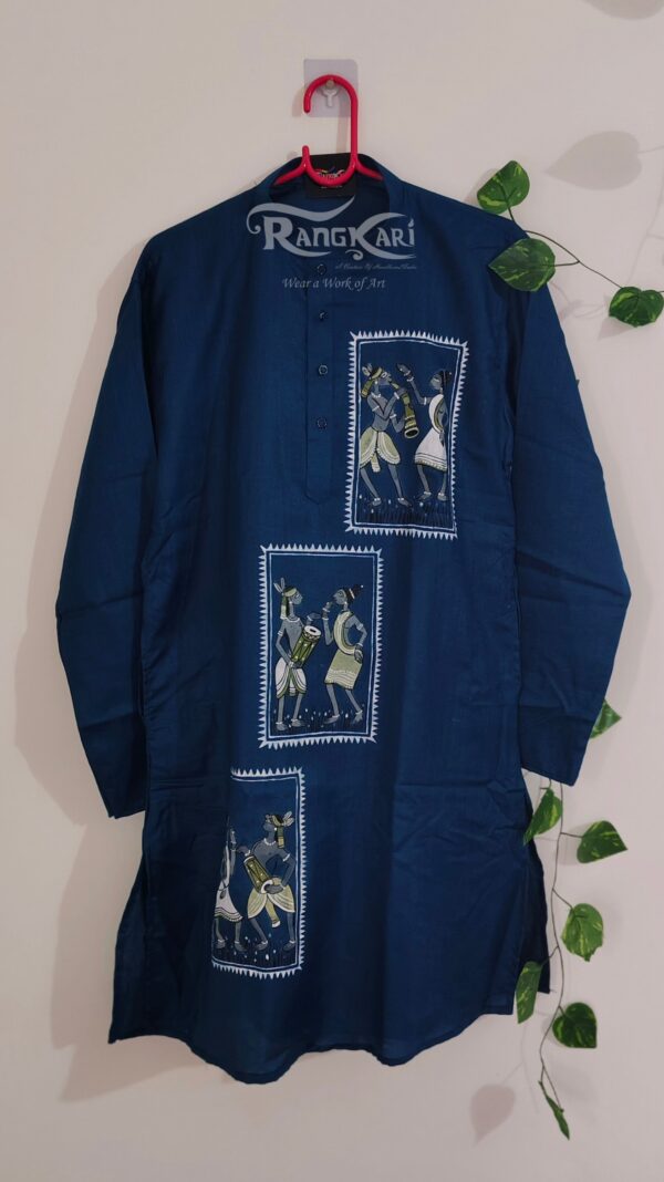 "NEEL TRIKOSH" Hand Painted Men Kurta - Image 4