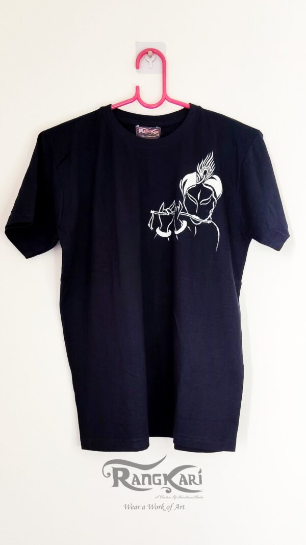 "BANSURI SHYAM" Hand Painted Men T-shirt - Image 3