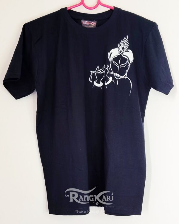 "BANSURI SHYAM" Hand Painted Men T-shirt - Image 2