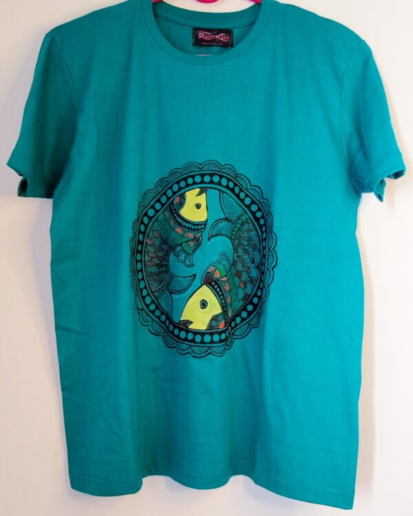"MATSYA" Hand Painted Madhubani Men T-shirt - Image 5