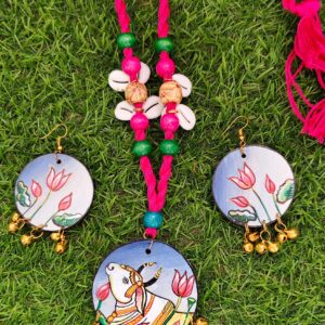 "NANDI’S BLOSSOM" Hand-Painted Jewellery Set