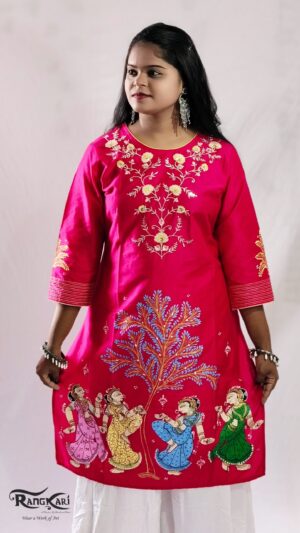 NARTAKI VRIKSHA Hand Painted Patachitra Kurti