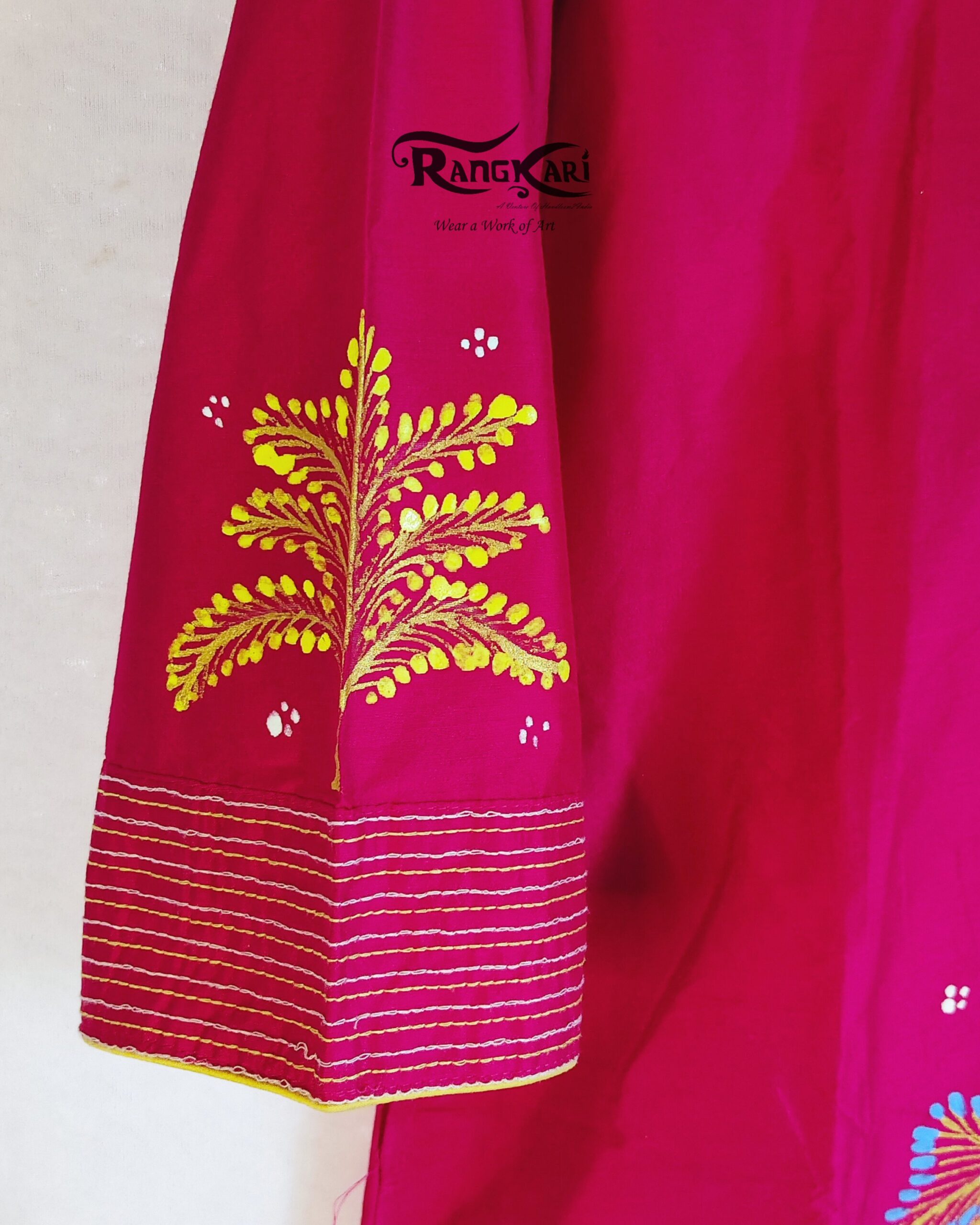 "NARTAKI VRIKSHA" Hand Painted Patachitra Kurti - Image 12