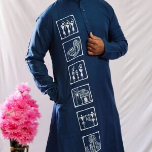 "NEEL SAURA" Hand Painted Men Kurta