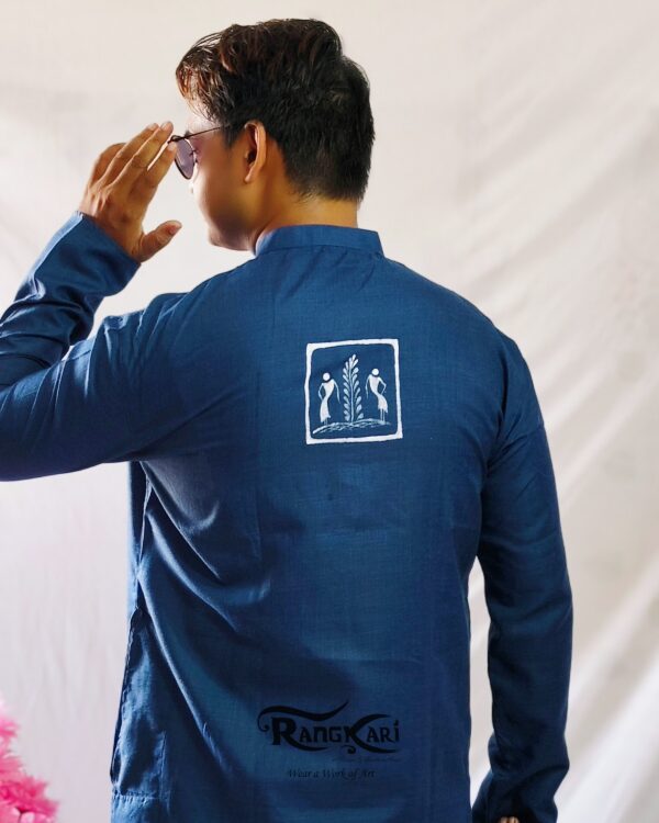 "NEEL SAURA" Hand Painted Men Kurta - Image 5