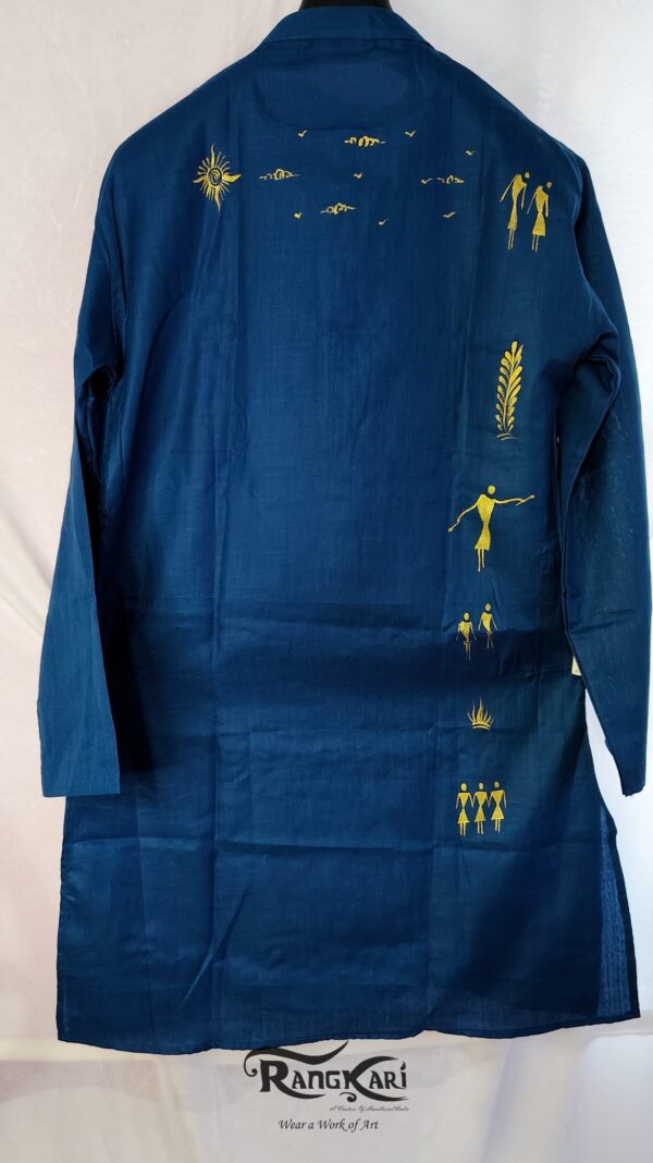 "TEAL HERITAGE" Hand Painted Men Kurta - Image 10
