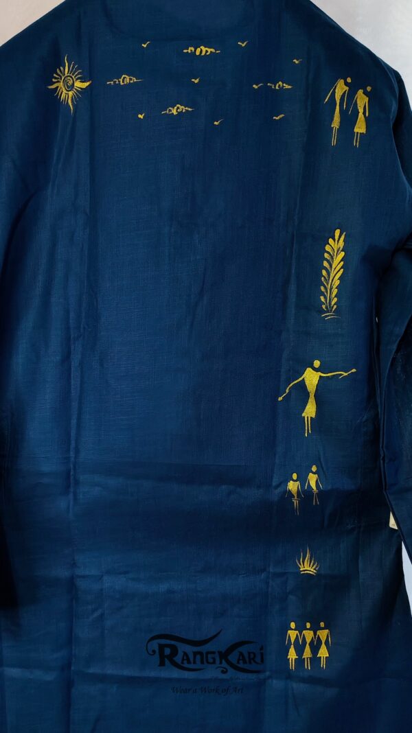"TEAL HERITAGE" Hand Painted Men Kurta - Image 11