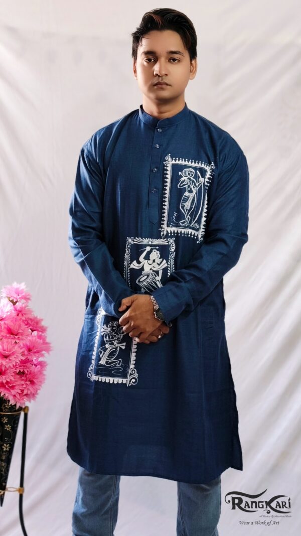 "NRITYA CHITRA" Hand Painted Men Kurta - Image 2