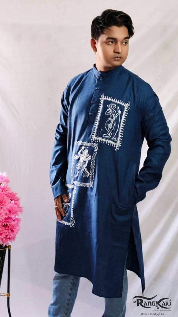 "NRITYA CHITRA" Hand Painted Men Kurta - Image 4