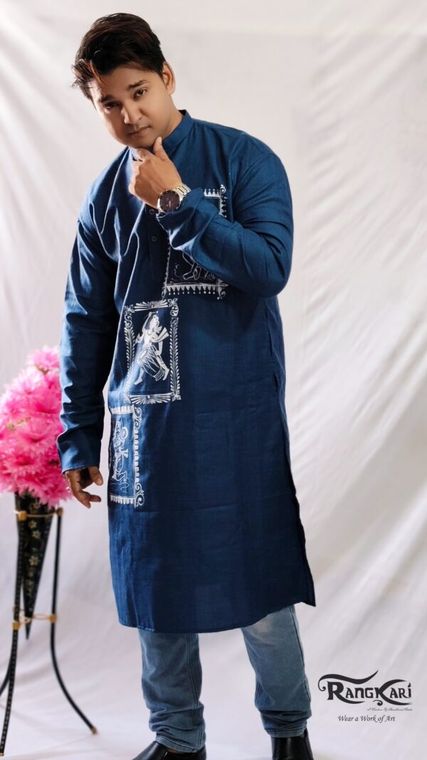 "NRITYA CHITRA" Hand Painted Men Kurta - Image 5