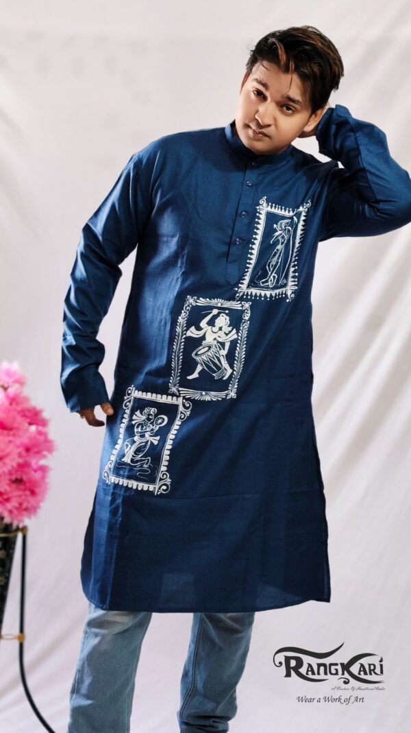 "NRITYA CHITRA" Hand Painted Men Kurta - Image 3