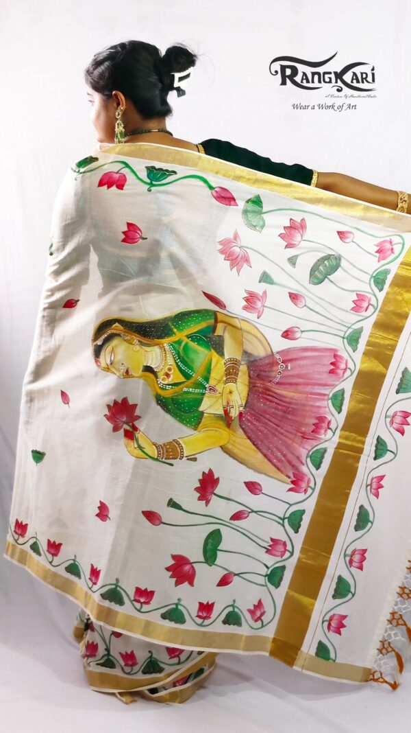 "ONAM MOHINI"Kerala Kasavu Cotton Saree - Image 6