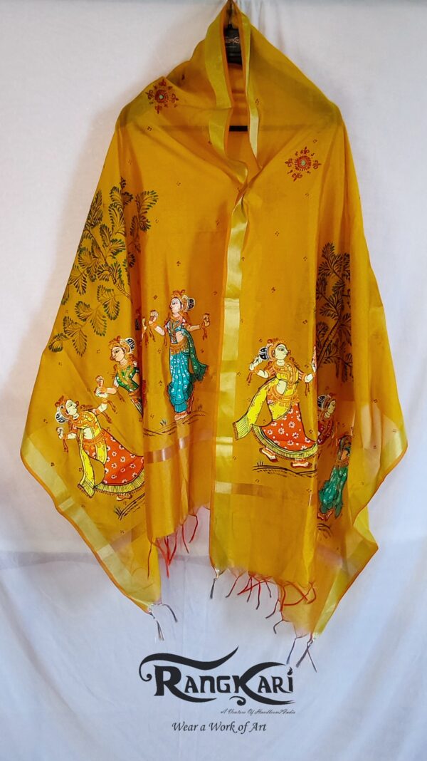 "NRITYA TARANGINI" Hand Painted Dupatta - Image 2