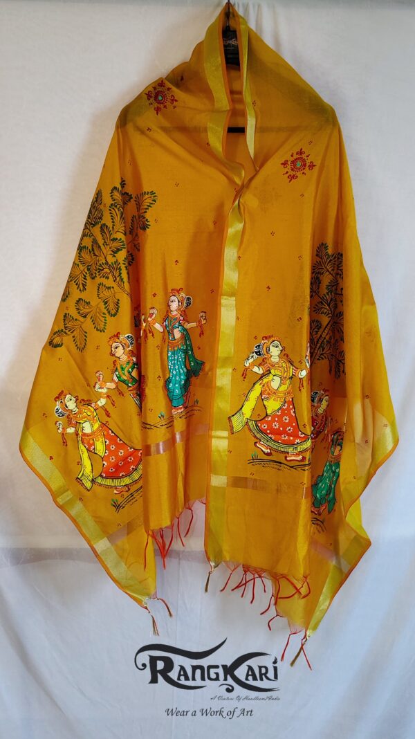 "NRITYA TARANGINI" Hand Painted Dupatta - Image 4