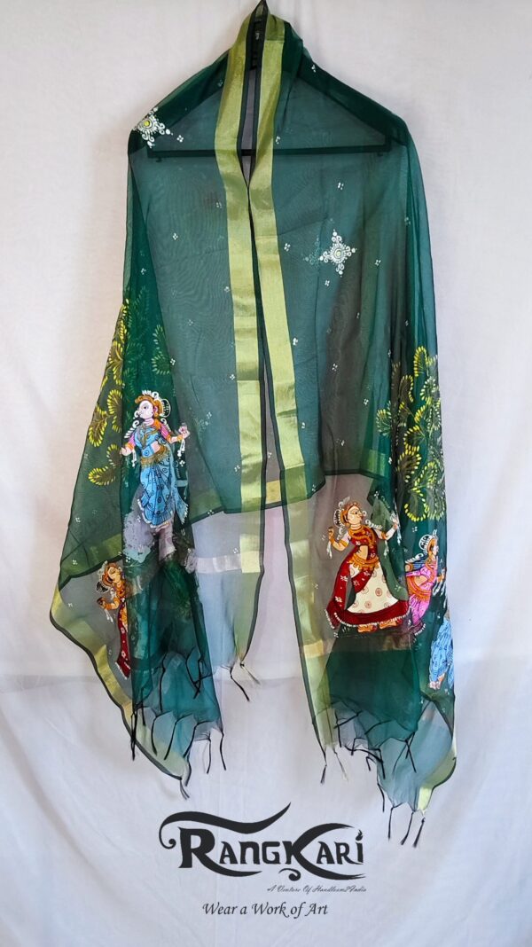 "NRITYA PALLAVI" Hand Painted Dupatta - Image 2