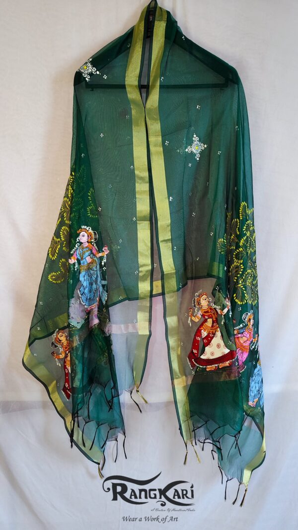 "NRITYA PALLAVI" Hand Painted Dupatta - Image 5